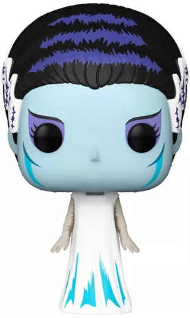 Funko Pop! Universal Monsters – La Fiancée de Frankenstein – N°1631. Figurine glacée en robe blanche avec reflets bleus, coiffure iconique et regard spectral. Une Pop! fidèle au film de 1935, idéale pour les fans de monstres classiques.