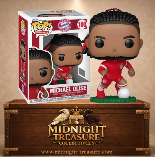 Funko Pop! Football N°100 – Michael Olise sous les couleurs du FC Bayern München.