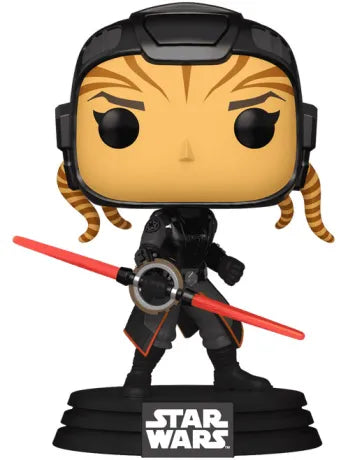 Funko Pop! Star Wars – Fourth Sister (N°793). Figurine de l’Inquisitrice Twi’lek en armure noire, tenant un sabre laser rouge à double lame rotatif. Une pièce sombre et incontournable pour les fans de Star Wars et du côté obscur.
