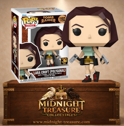 Funko Pop! Games N°1192 – Lara Croft (1996) Polygonale, édition 30ᵉ anniversaire de Tomb Raider.