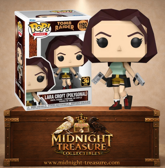 Funko Pop! Games N°1192 – Lara Croft (1996) Polygonale, édition 30ᵉ anniversaire de Tomb Raider.