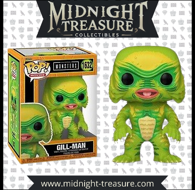 Funko Pop! Movies 1632 - Gill-Man. Figurine représentant la créature légendaire du Lagon Noir avec son design classique et menaçant. Un must-have pour les fans de films d'horreur et de monstres Universal.