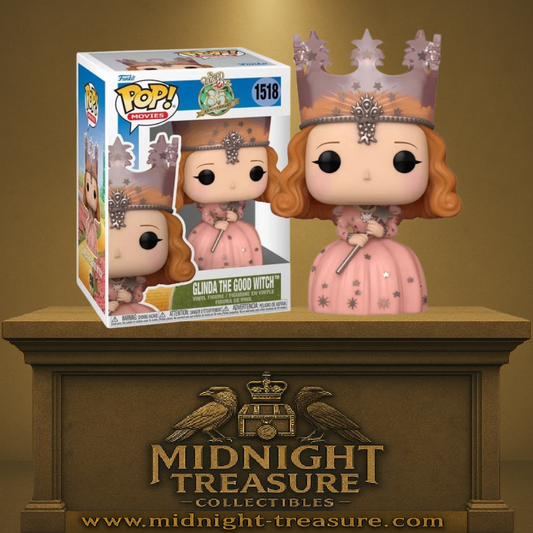 Funko Pop! Le Magicien d’Oz – Glinda la Bonne Sorcière (N°1518). Figurine en robe rose avec couronne et baguette magique. Un incontournable pour les amateurs de magie et de classiques du cinéma.