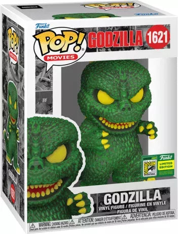 Funko Pop! Godzilla (1621) - Edition Limitée San Diego Comic-Con. Figurine détaillée de Godzilla avec texture réaliste et yeux féroces, parfaite pour les fans et collectionneurs