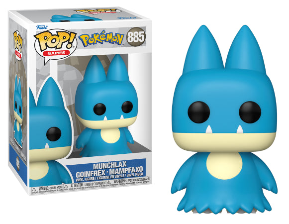  Funko Pop! Goinfrex (Munchlax) (885) – Pokémon. Figurine représentant Goinfrex, le Pokémon glouton, avec un design fidèle à l’animé et aux jeux vidéo. Une pièce essentielle pour les collectionneurs et fans de Pokémon.