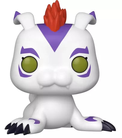 Funko Pop! Digimon 1386 - Gomamon. Figurine du Digimon marin de Joe Kido, avec sa crête rouge et ses motifs violets. Une pièce incontournable pour les collectionneurs et fans de Digimon