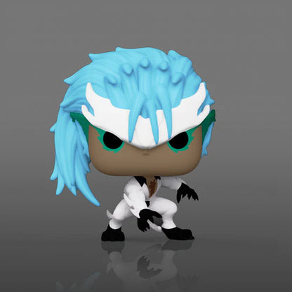 Funko Pop! Grimmjow Jaegerjaques (1820) – Chase Edition – Bleach. Figurine exclusive représentant Grimmjow dans une pose dynamique avec son masque fragmenté et son aura féroce. Une pièce rare pour les collectionneurs de Funko et fans de Bleach.