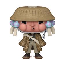 Figurine Funko Pop! Haganezuka (1445) de Demon Slayer, représentant le forgeron masqué avec son chapeau de paille et sa tenue traditionnelle, en édition limitée FunKon Exclusive