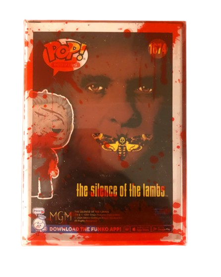 "Funko Pop! The Silence of the Lambs – Hannibal Lecter (1574). Une version exclusive et sanglante du célèbre tueur en série, avec des détails réalistes et effrayants. Un ajout incontournable pour les collectionneurs de films d'horreur !"

