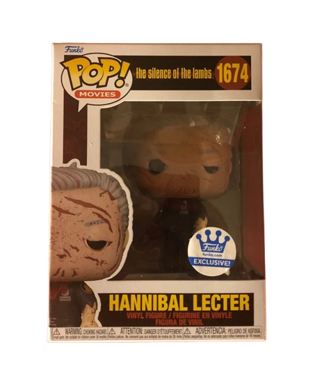 "Funko Pop! The Silence of the Lambs – Hannibal Lecter (1574). Une version exclusive et sanglante du célèbre tueur en série, avec des détails réalistes et effrayants. Un ajout incontournable pour les collectionneurs de films d'horreur !"

