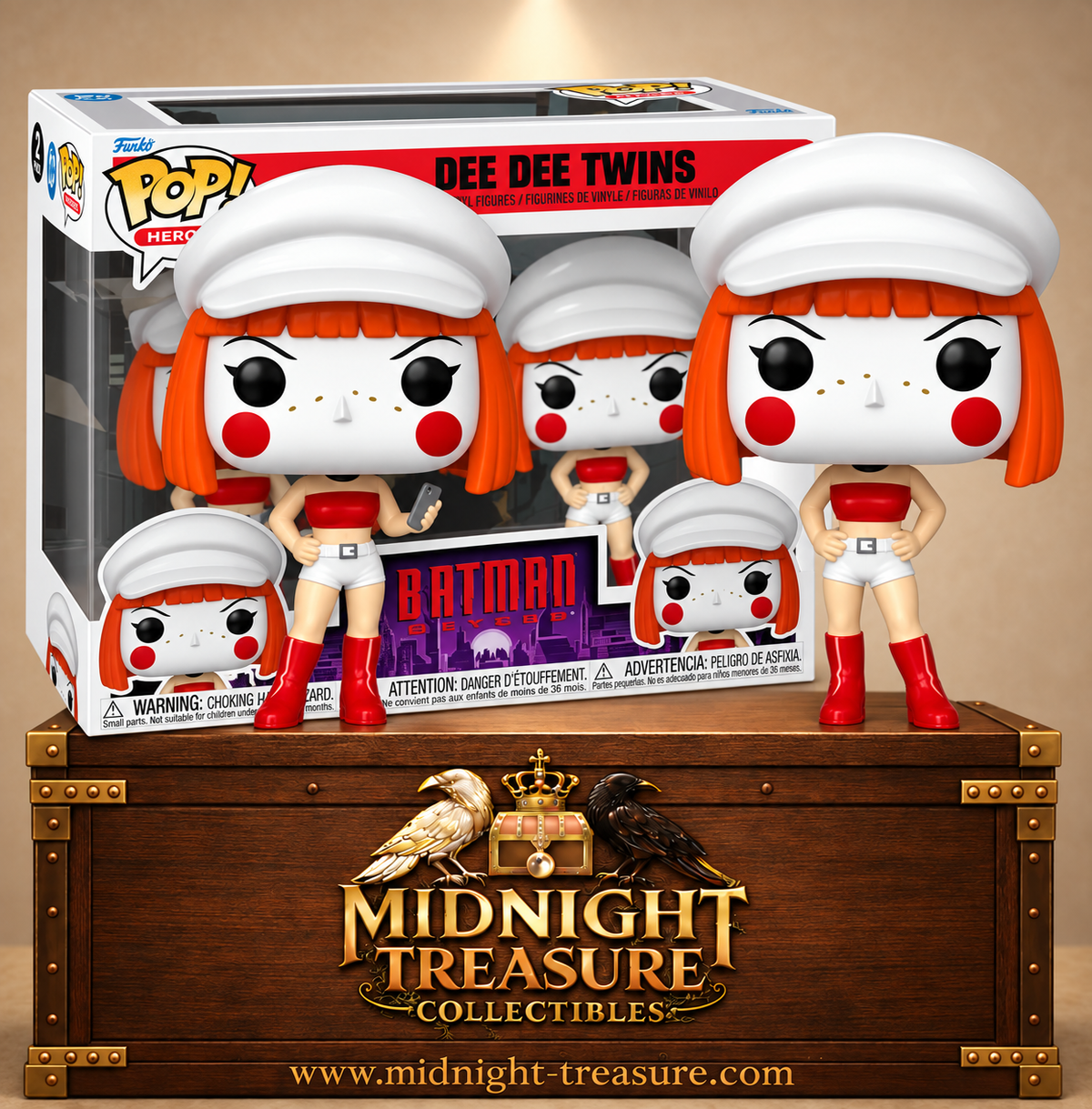 Funko Pop! Heroes 2 Pack – The Dee Dee Twins, les jumelles Delia et Deidre Dennis de Batman Beyond Return of the Joker, petites-filles de Harley Quinn.