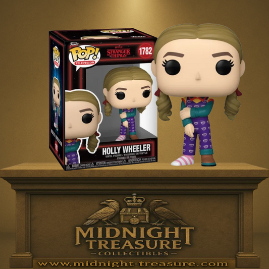 Funko Pop! Stranger Things – Holly Wheeler (N°1782), version saison 5, tenue colorée avec une seule chaussure.