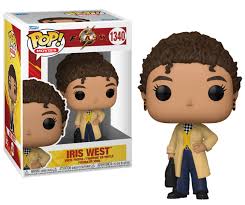 Figurine Funko Pop! Iris West (1340) de The Flash, représentant la journaliste avec son manteau beige, son sac noir et sa tenue professionnelle, en édition spéciale Movies Exclusive