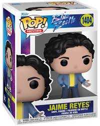 "Funko Pop! Blue Beetle – Jaime Reyes (1404). Figurine spéciale représentant Jaime Reyes avec le scarabée Blue Beetle en main. Un must-have pour les fans de DC Movies !"

