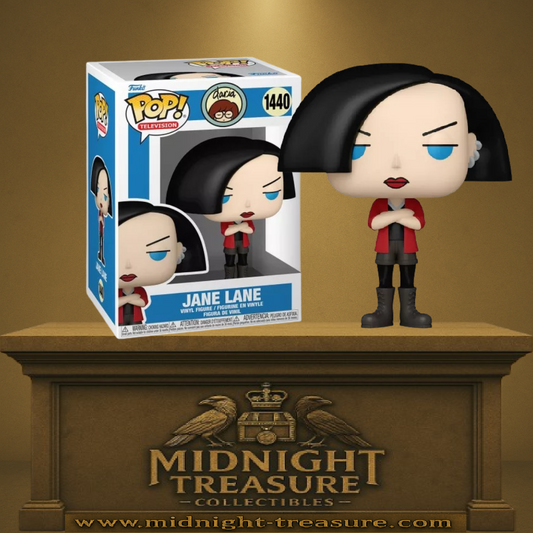 Funko Pop! Daria 1440 - Jane Lane. Figurine détaillée représentant Jane Lane avec sa veste rouge et son attitude sarcastique emblématique. Un incontournable pour les fans de la série culte des années 90.