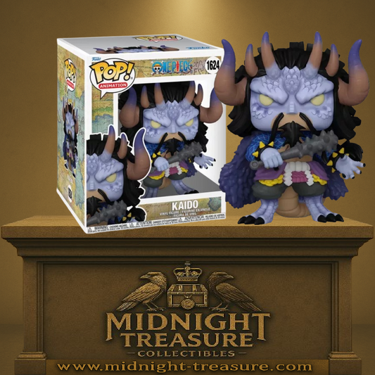 Funko Pop! One Piece – Kaido (forme dragon hybride) – N°1624 – 15 cm – Funko. Kaido en forme hybride, avec cornes, écailles et massue. Une Pop! spectaculaire pour les fans de One Piece.
