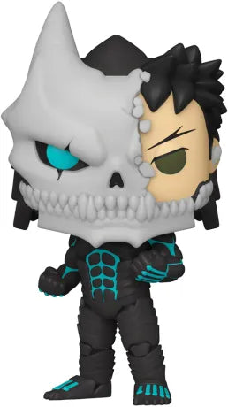 Funko Pop! Kaiju No. 8 – Kafka Hibino (N°2079 Chase). Figurine exclusive représentant Kafka mi-humain, mi-Kaiju, avec son masque osseux et ses yeux turquoise brillants. Une édition rare pour les fans du manga Kaiju No. 8.