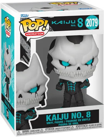 Funko Pop! Kaiju No. 8 – Kaiju No. 8 (N°2079). Figurine représentant Kaiju N°8 avec son crâne osseux, ses yeux cyan et sa posture de combat. Une pièce impressionnante pour les fans du manga Kaiju No. 8.