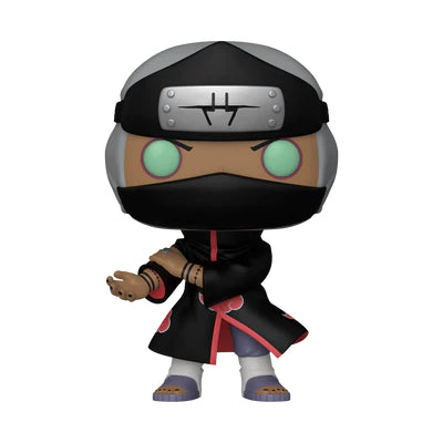  Funko Pop! Kakuzu (1504), membre de l’Akatsuki, en tenue noire avec son bandeau du Village de Taki et ses yeux verts caractéristiques. Figurine inspirée de l’anime Naruto Shippuden.