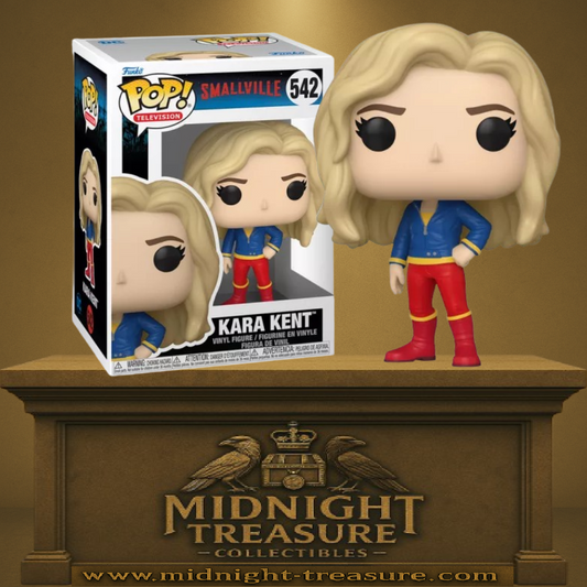 Funko Pop! Smallville â Kara Kent (Supergirl) (N°542). Figurine reprĂ©sentant Kara avec sa veste bleue et son pantalon rouge, inspirĂ©e de la sĂ©rie culte Smallville. Un indispensable pour les fans de Superman et Supergirl.