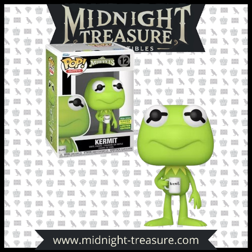 Funko Pop! Kermit (12) – The Muppets 2024 Summer Convention Limited Edition, figurine représentant Kermit tenant une tasse de thé, célèbre mème internet.