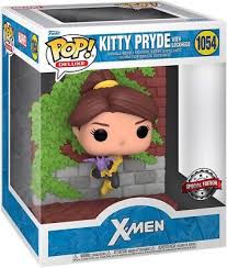 Funko Pop! Kitty Pryde (1054) – X-Men – Special Edition – Figurine Marvel représentant Kitty Pryde traversant un mur avec Lockheed sur son bras, édition exclusive pour les fans et collectionneurs.