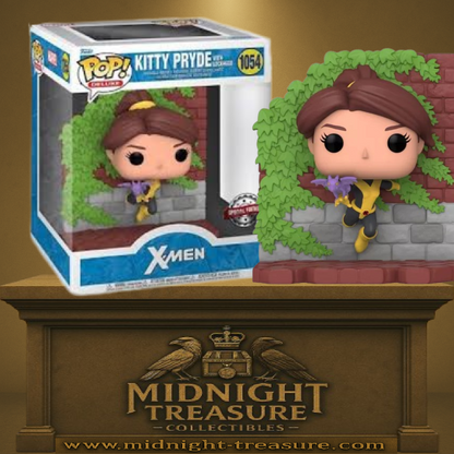 Funko Pop! X-Men – Kitty Pryde avec Lockheed (N°1054) – Deluxe Special Edition. Kitty traverse un mur avec son dragon violet Lockheed. Une figurine dynamique pour les fans de Marvel et des X-Men.

