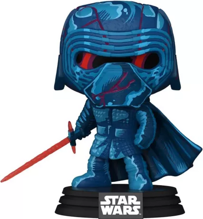 Funko Pop! Star Wars – Kylo Ren (N°770) – Retro Series. Kylo Ren avec un design bleu-rouge stylisé, sabre laser rouge en main. Une figurine artistique incontournable pour les fans de Star Wars.