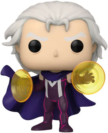 Funko Pop! X-Men ’97 – Magneto (N°1537). Figurine représentant Magneto dans son costume violet et rouge avec effets magnétiques jaunes. Une Pop! dynamique et puissante pour les fans de Marvel.