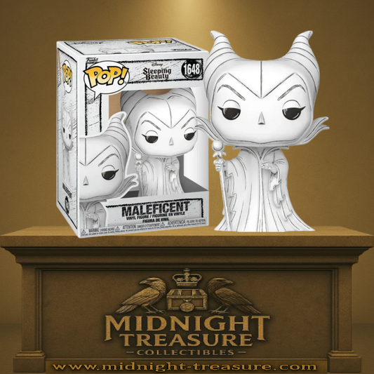 Funko Pop! Disney – Maleficent (Maléfique) – N°1648. Version Sketched monochrome, avec sceptre et cornes iconiques. Figurine artistique inspirée de Sleeping Beauty.