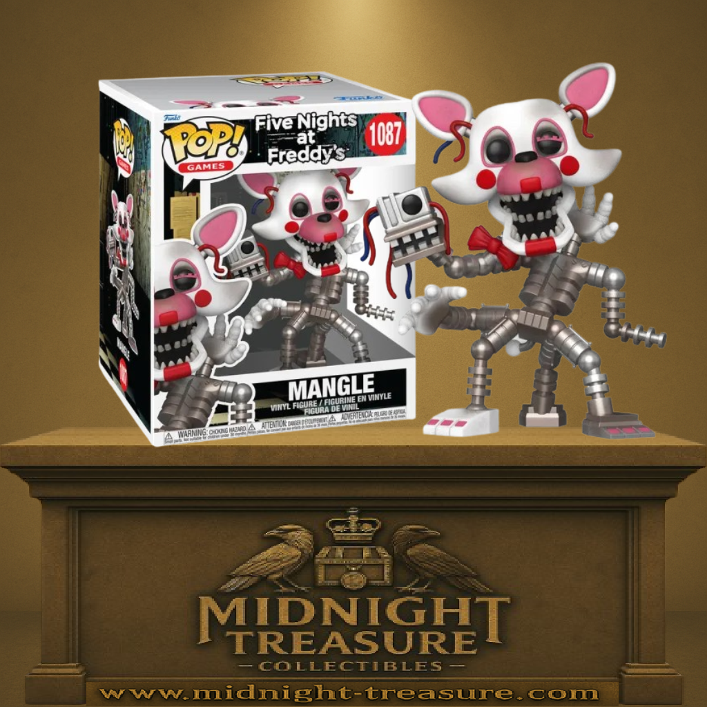 Funko Pop! Five Nights at Freddy’s – Mangle (N°1087). Mangle désarticulé avec tête secondaire et câbles apparents. Figurine détaillée et terrifiante pour les fans de FNaF.