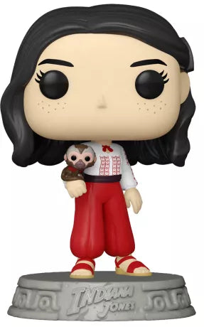 Funko Pop! Indiana Jones – Marion Ravenwood (N°1351). Marion en tenue traditionnelle rouge et blanche avec un singe sur l’épaule, sur socle Indiana Jones. Figurine fidèle pour les fans de la saga.

