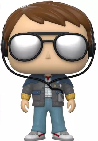 Funko Pop! Back to the Future – Marty McFly avec lunettes – N°958. Figurine de Marty avec casque audio, lunettes miroir et tenue rétro. Un classique des années 80 pour les fans de voyages temporels.

