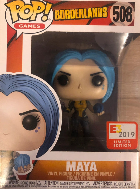 Funko Pop! Borderlands 508 - Maya (E3 2019 Limited Edition). Figurine représentant Maya, l’une des Sirènes de Borderlands, tenant une sphère d’énergie et une arme rouge. Une édition rare et exclusive à l’E3 2019, idéale pour les collectionneurs.