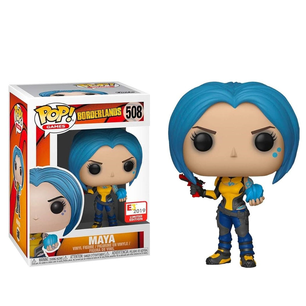 Funko Pop! Borderlands 508 - Maya (E3 2019 Limited Edition). Figurine représentant Maya, l’une des Sirènes de Borderlands, tenant une sphère d’énergie et une arme rouge. Une édition rare et exclusive à l’E3 2019, idéale pour les collectionneurs.