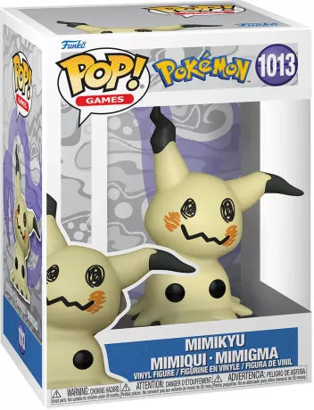 Funko Pop! Pokémon – Mimiqui (1013). Représentation fidèle du Pokémon Mimiqui, avec son déguisement usé et son regard intriguant. Une figurine idéale pour les fans de Pokémon