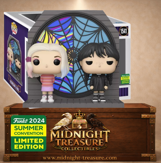 🕷️🖤 Funko Pop! Moment N°1541 – Wednesday &amp; Enid – Wednesday (Mercredi) – SDCC 2024 (San Diego Comic-Con / Summer Convention) 🖤🕷️