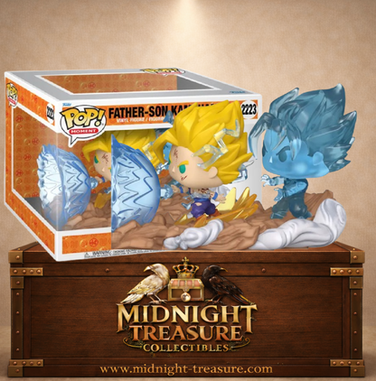 Funko Pop! Moment N°2223 – Father-Son Kamehameha – Dragon Ball Z. Gohan SSJ2 et Goku esprit lançant un Kamehameha final.