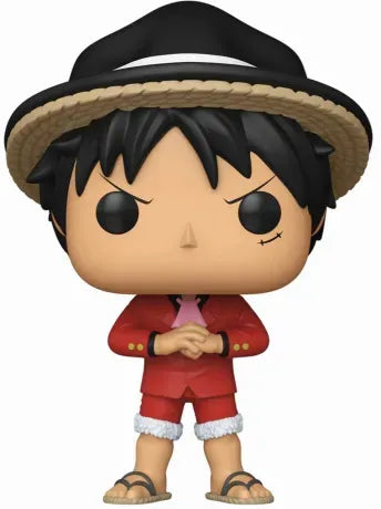 Funko Pop! One Piece – Monkey D. Luffy (N°2052, Whole Cake Arc). Figurine représentant Luffy bras croisés dans sa tenue emblématique de Totto Land, lors de sa rencontre avec Capone Bege et la mafia pirate. Une pièce de collection marquant un moment clé de l’arc.