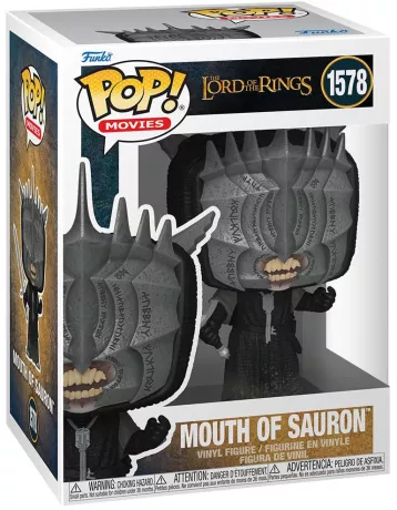 Funko Pop! The Lord of the Rings – Mouth of Sauron – N°1578 – 9 cm – Funko. La Bouche de Sauron avec casque noir orné de runes et épée. Une Pop! sombre et fidèle pour les fans de la saga.