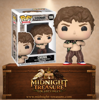 Funko Pop! Movies N°1066 – Chunk (Choco), inspirée de la scène de la Truffle Shuffle dans Les Goonies.
