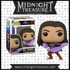 "Funko Pop! The Marvels – Ms. Marvel (1251). Kamala Khan en pleine action avec ses pouvoirs cosmiques violets, capturant l'essence dynamique et héroïque du personnage. Une pièce essentielle pour les fans de l'univers Marvel !"

