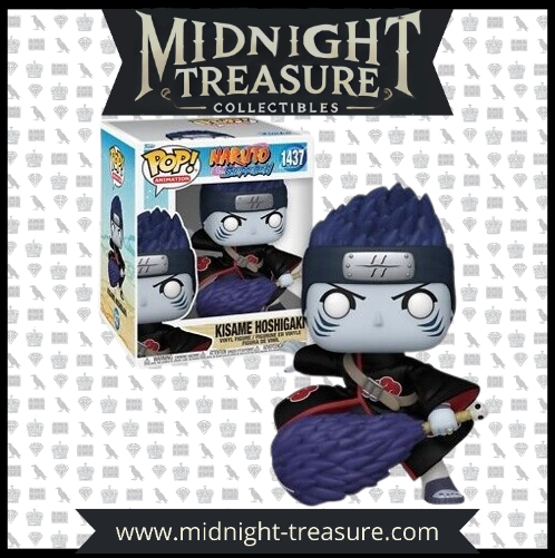 "Funko Pop! Naruto Shippuden – Kisame Hoshigaki (1437). Figurine détaillée représentant Kisame, l’exécuteur de l’Akatsuki, brandissant son épée Samehada. Son regard intense et sa posture de combat capturent parfaitement son style féroce. Un must-have pour les fans de Naruto Shippuden et de l’Akatsuki."