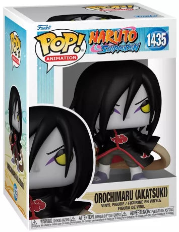 Funko Pop! Orochimaru (1435), vêtu de la cape de l’Akatsuki, yeux jaunes perçants et un serpent enroulé autour de lui. Inspiré de l’anime Naruto Shippuden.