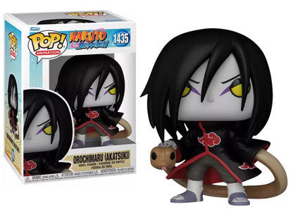 Funko Pop! Orochimaru (1435), vêtu de la cape de l’Akatsuki, yeux jaunes perçants et un serpent enroulé autour de lui. Inspiré de l’anime Naruto Shippuden.