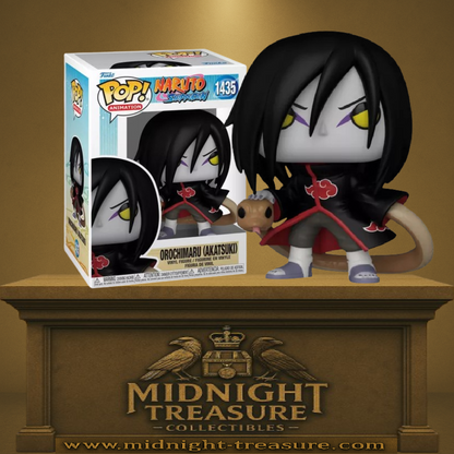 Funko Pop! Naruto Shippuden – Orochimaru (Akatsuki) (N°1435). Orochimaru en cape Akatsuki avec serpent et regard menaçant. Une figurine glaçante pour les fans de Naruto.