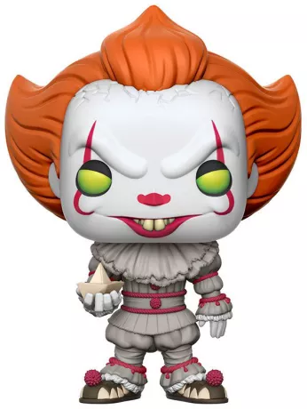Funko Pop! IT – Pennywise (N°472) avec bateau. Le célèbre clown maléfique tenant le bateau de Georgie. Une figurine glaçante pour tous les fans d’horreur et de Stephen King.