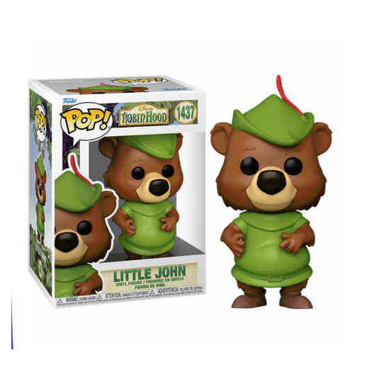 Funko Pop! Disney 1437 - Petit Jean. Figurine représentant le fidèle compagnon de Robin des Bois avec son chapeau vert iconique. Un incontournable pour les collectionneurs Disney.