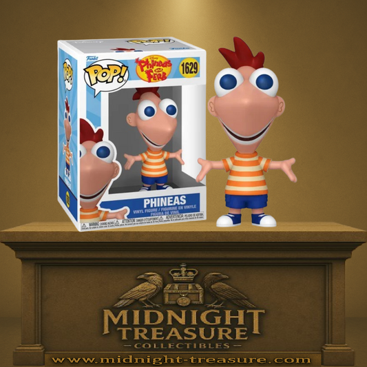 Funko Pop! Phineas and Ferb – Phineas (N°1629), figurine fidèle du personnage dans son look classique orange et bleu.