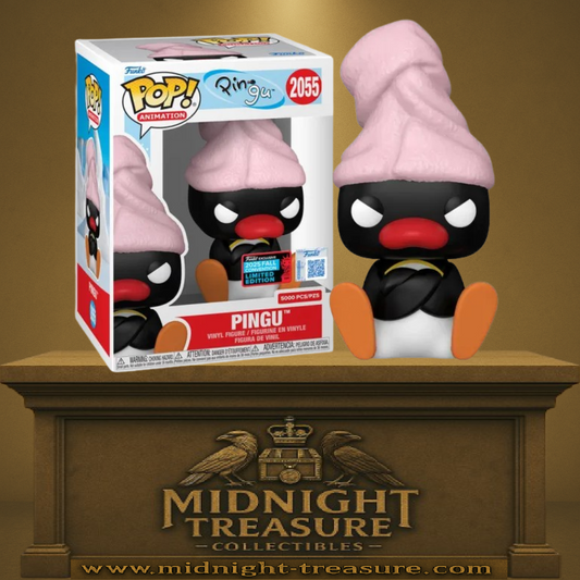 Funko Pop! Pingu – Pingu (N°2055) – Fall Convention NYCC 2025. Figurine exclusive du célèbre pingouin boudeur avec bonnet rose, édition limitée à 5000 exemplaires.
